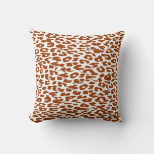 Brown Leopard Print Skin Fur Cushion