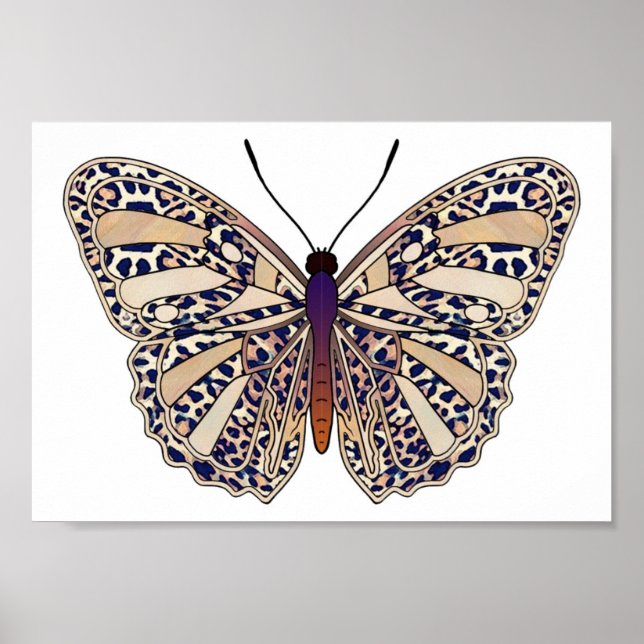 Brown Leopard Spots - Butterfly Poster (Front)