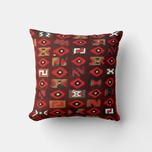 Brown Letter Abstract Cushion (Front)