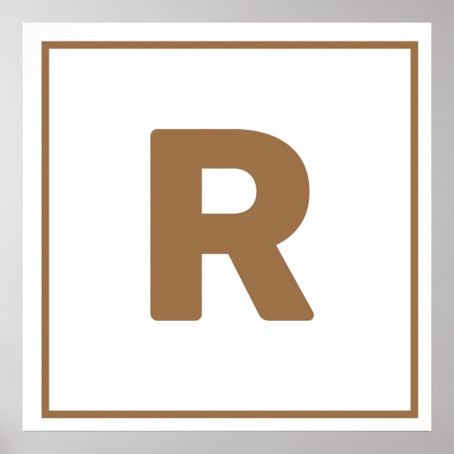 Brown letter R Poster (Front)