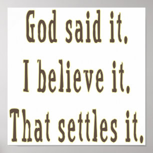 Brown Letters God Said It Poster