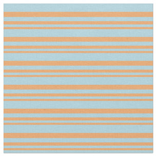Brown & Light Blue Coloured Lined/Striped Pattern Fabric