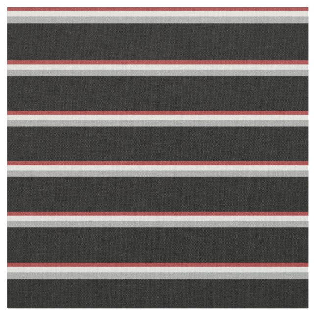 Brown, Light Cyan, Dark Grey, and Black Lines Fabric (Close Up)