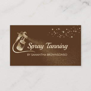 Brown Light Elegant Calligraphy Tan Spray Business Card