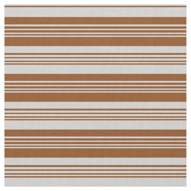 Brown & Light Grey Coloured Stripes/Lines Pattern Fabric (Close Up)