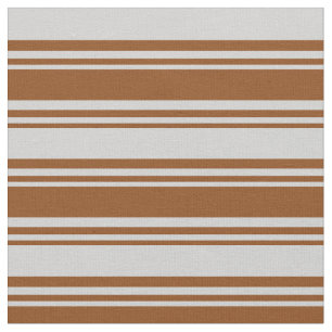 Brown & Light Grey Coloured Stripes/Lines Pattern Fabric
