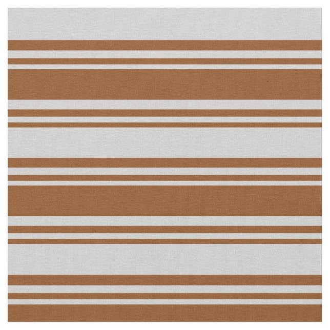 Brown & Light Grey Coloured Stripes/Lines Pattern Fabric (Close Up)