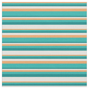 Brown, Light Sea Green, Teal, and Light Yellow Fabric