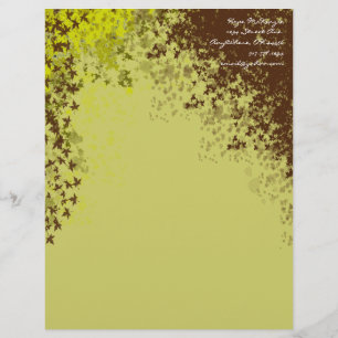 Brown & Lime Leaves Letterhead