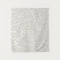 Brown Line Art Botanical Berry Vine Pattern on Cre
