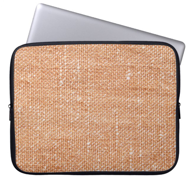 Brown Linen Canvas Texture Background Laptop Sleeve (Front)