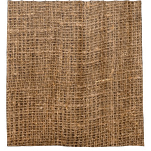 Brown Linen Canvas Texture Shower Curtain