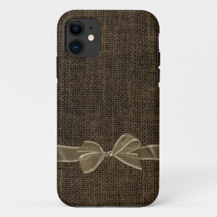 Brown linen with bow Case-Mate iPhone case