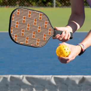 Brown Lines and Boxes Pickleball Paddle