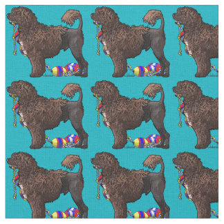 Brown Lion Portuguese Water Dog with Float Line Fabric