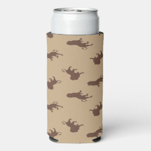 Brown lion silhouette seltzer can cooler