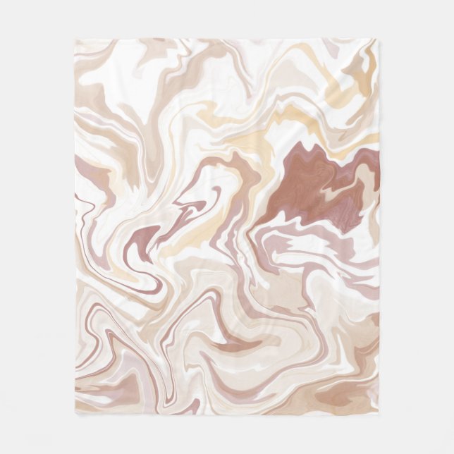 Brown liquid acrylic throw  fleece blanket (Front)