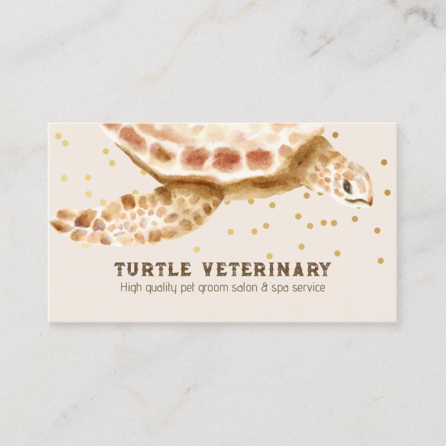 Brown Loggerhead Sea Ocean Turtle Caretta Business Card (Front)