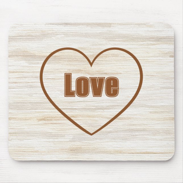 Brown Love Heart Mouse Pad (Front)
