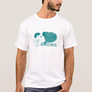 BROWN LOVE in AQUA T-Shirt
