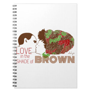 BROWN LOVE in GREEN & RED Spiral Notebook