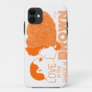 BROWN LOVE in ORANGE iPhone 11 Case