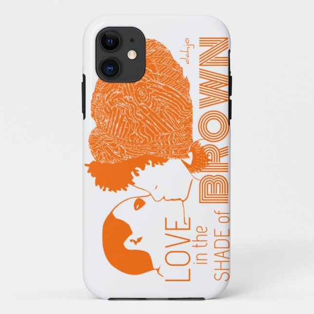 BROWN LOVE in ORANGE Case-Mate iPhone Case (Back)
