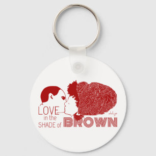 BROWN LOVE in RED Key Ring