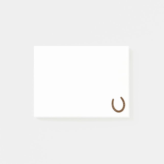 Brown Lucky Horseshoe Post-it Notes (Front)