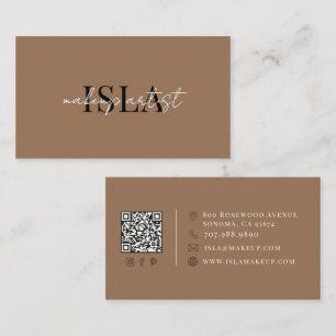 Brown Makeup Artist Business Card
