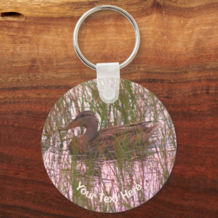 Brown Mallard Duck Nature Personalised Key Ring