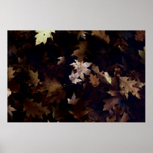 BROWN MAPLE LEAVES POSTER