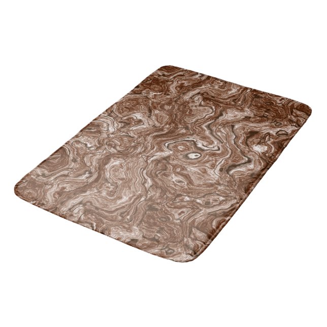 Brown Marble abstract Bath Mat (Angled)