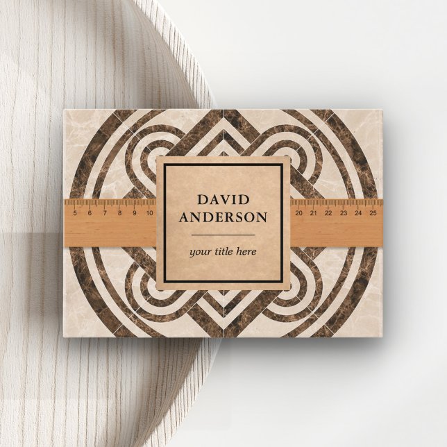 Brown Marble Bathroom Flooring Tiles Installer Business Card (Creator Uploaded)