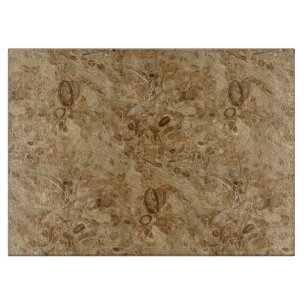 Brown Marble Fossil Look Cutting Board