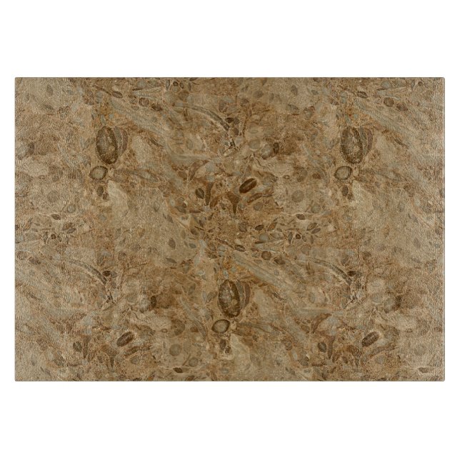 Brown Marble Fossil Look Cutting Board (Front)