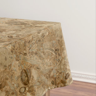 Brown Marble Fossil Look Tablecloth