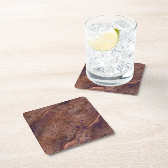 Brown Marble Paper Coasters  (Insitu)