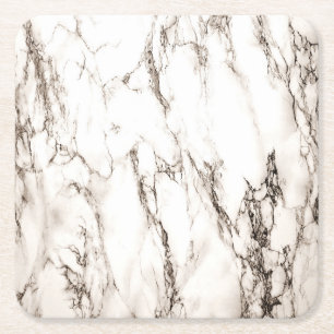 Brown Marble Square Paper Coaster