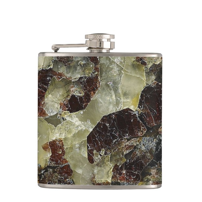 Brown Marbled Quartz Hip Flask (Front)