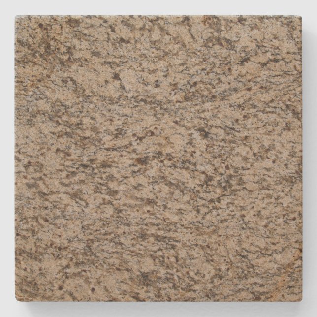 Brown Marbled Spotted Square Stone Coaster (Front)