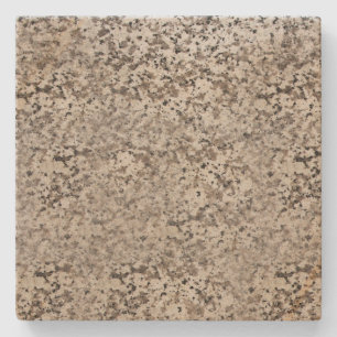 Brown Marbled Spotted Square Stone Coaster