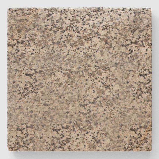 Brown Marbled Spotted Square Stone Coaster (Front)