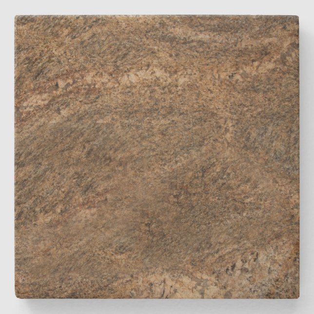 Brown Marbled Square Stone Coaster (Front)