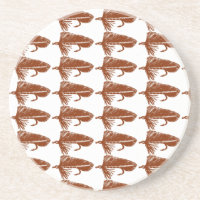 "Brown Matuka" Streamer Fly Pattern Coaster.