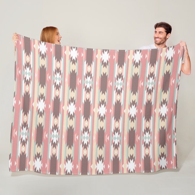 Brown, Mauve & Green Aztec, Southwestern Fleece (In Situ)