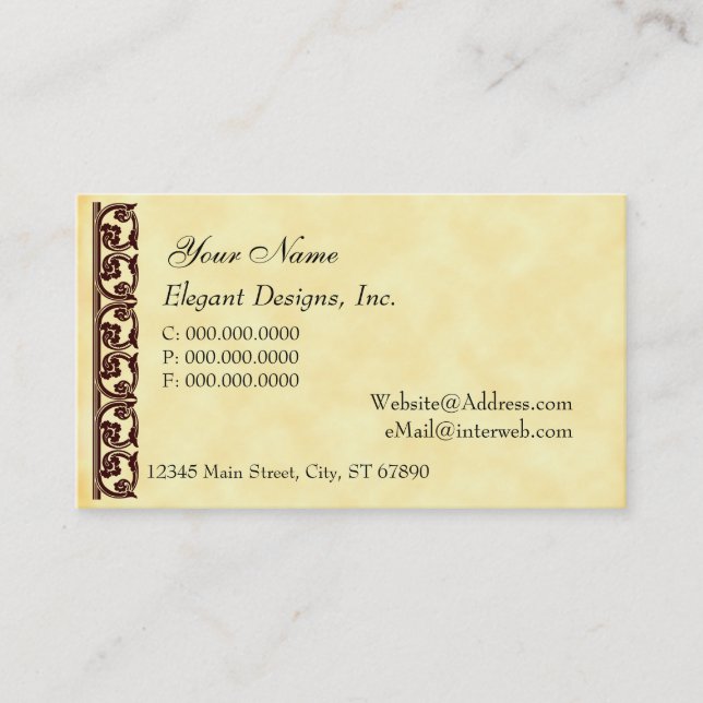 Brown Midieval Element Business Cards (Front)