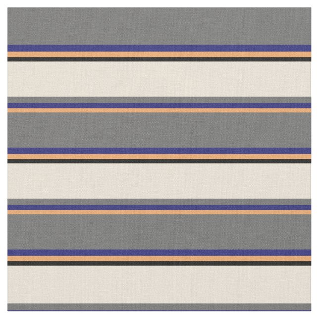 Brown, Midnight Blue, Dim Grey, Bisque, and Black Fabric (Close Up)