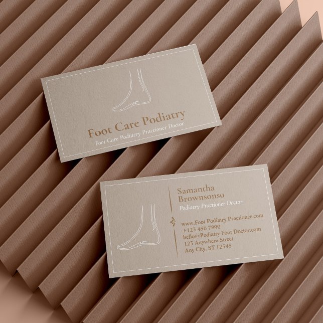 Brown Minimal Foot Massage Care Podiatry Doctor Business Card (Brown Minimal Foot Massage Care Podiatry Doctor Business Card)