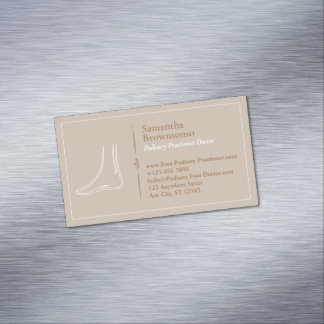Brown Minimal Foot Massage Podiatry Magnetic Business Card